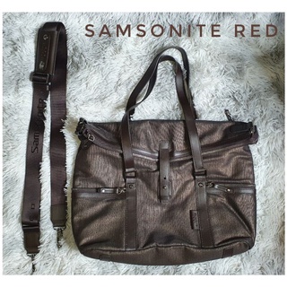 New Samsonite RED Tote bag สี Brown กระเป๋าแซมโซไนท์แท้