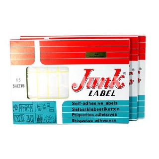 ป้ายสติกเกอร์เอนกประสงค์พร้อมติด Junk Label ขนาด A1-A12  15แผ่นใหญ่/1แพ็ค