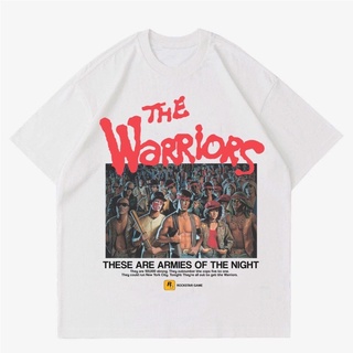 เสื้อยืดสีขาวเสื้อยืด พิมพ์ลาย The WARRIORS VINTAGE | เสื้อยืด พิมพ์ลาย FILM GAME THE WARRIOR | นักรบ Raptee สีดํา สีขาว