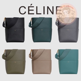 Shopee เครื่องใช้ในบ้าน ราคาถูก ของแท้ 100% 🎁Celine Brand New SANGLE BUCKET Soft Grain Calfskin Bucket Bag