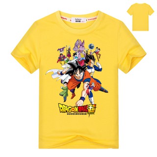 เสื้อยืดเด็ก Dragon-Ball-z Goku เด็กชายฤดูร้อนแขนสั้นเสื้อยืดเด็กการ์ตูนด้านบน