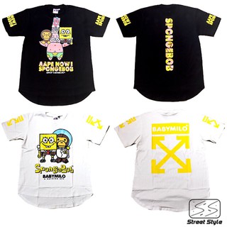 เสื้อBabyMilo x 🧁SpongeBob🧽 t-shirt เสื้อยืดเบบี้ไมโล x สพันจ์บ็อบ  เสื้อสตรีท street t-shirt