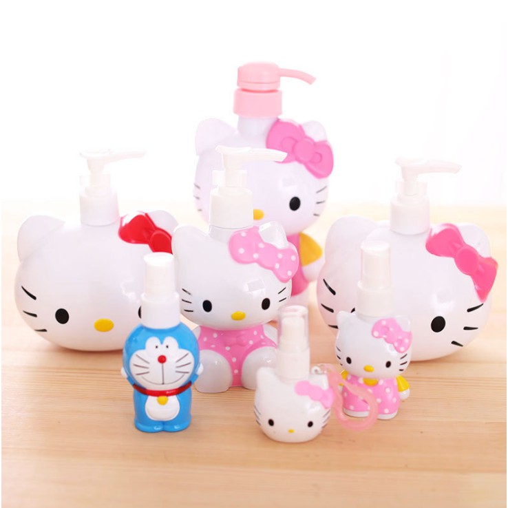 Life-365 Hello Kitty ขวดสเปรย์พลาสติกเปล่าสําหรับใส่สบู่แชมพูแบบพกพา