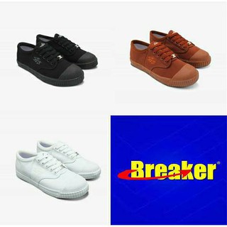 BreaKer 4x4 รองเท้านักเรียนชาย รองเท้าผ้าใบ เบรกเกอร์แท้ สีดำ สีน้ำตาล สีขาว