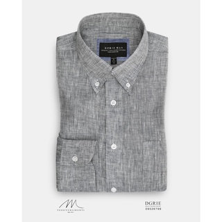 Monti: Grey Linen Button Down Shirt: เสื้อเชิ้ตลินินสีเทา