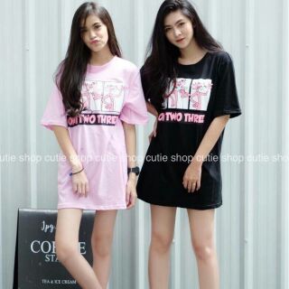 dress oversize สกรีน pink panter