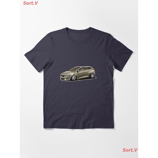 เสื้อคู่ เสื้อยืดสีพื้น โลโก้ Volvo XC60 Essential T-Shirt เสื้อยืดพิมพ์ลาย เสื้อยืดโลโก้รถ Tee