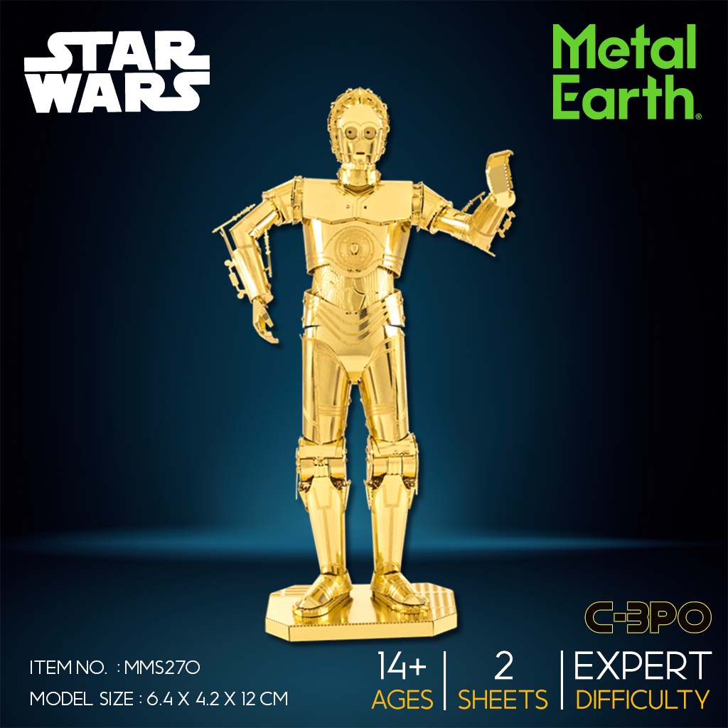 Model Stainless Star Wars Gold C3PO NEW MMS270