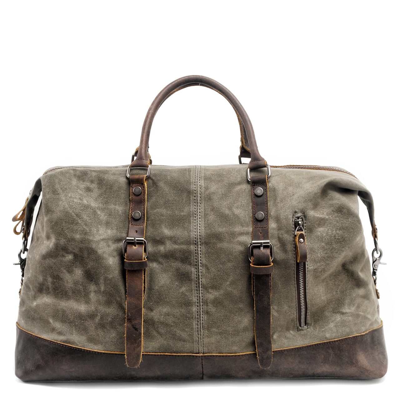 MUCHUAN Men Travel Bags M Hand Luggage Bags Canvas Leather Travel ...