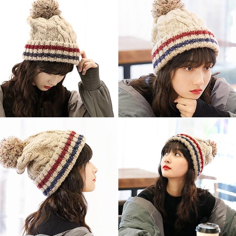 หมวกไหมพรม กันหนาวบุขน