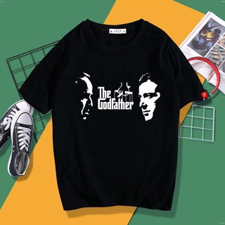 ย้อนยุคเสื้อยืดแขนสั้น พิมพ์ลาย Gangster Trilogy Merchandise Malone Brando Alpacino Godfather สําหรับผู้ชายS-5XL