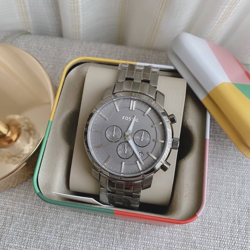 👑ผ่อน0%~แท้100%👑 นาฬิกาข้อมือ FOSSIL  Lance Chronograph Smoke Stainless Steel Watch BQ1282