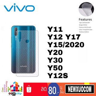 ฟิล์มหลังกันรอย เคฟล่า VIVO Y11 Y12 Y15/2020 Y17 Y20 Y30 Y50 Y12S Y1S Y3S Y12A Y31 Y72