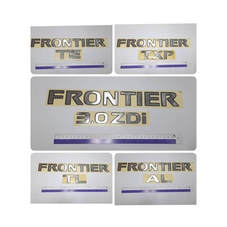 สติ๊กเกอร์แบบดั้งเดิม ติดฝาท้าย NISSAN FRONTIER คำว่า FRONTIER TXP TL SUPER ZDiT AL TE 3.0ZDi ติดรถ นิสสัน sticker