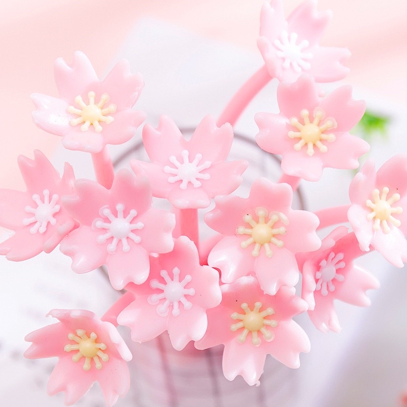 ปากกาเจลดอกซากุระชมพู(เจลดำ)เขียนลื่นน่ารัก ของขวัญดอกไม้