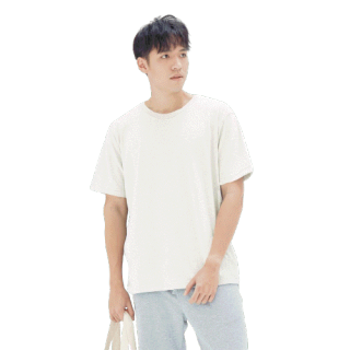 CIRCULAR เสื้อยืดคอกลม ผู้ชาย แขนสั้น Men T-Shirt สีครีม Recycled Cotton ผลิตจากวัตถุดิบรีไซเคิล 100% ดีต่อสิ่งแวดล้อม