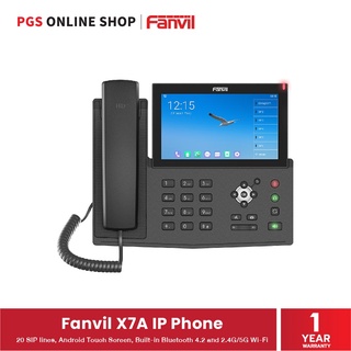 Fanvil X7A IP Phone (โทรศัพท์สำนักงาน) 20 SIP lines, Android Touch Screen, Built-in Bluetooth 4.2 and 2.4G/5G Wi-Fi