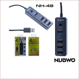 NUBWO HUB(ฮับ) รุ่น NH-49 USB3.0 และ USB2.0 4 พอร์ต (Black)