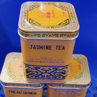 ชามะลิ (jasmin tea) ขนาด 120 กรัม ราคากระป๋องละ 199 บาท