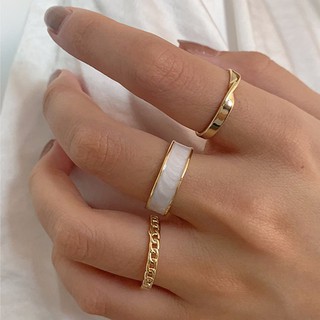 แหวนมินิมอลเซ็ต 3pcs chain decor ring