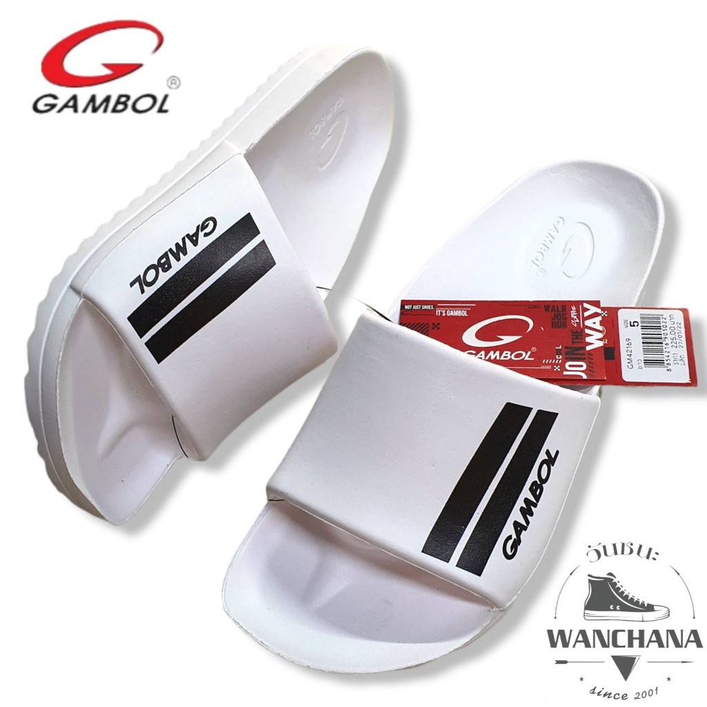 💥รองเท้าแตะGambol รุ่น42169💥 GAMBOL แกมโบล รองเท้าแตะ  รองเท้าแตะชายหญิง Size 4-9