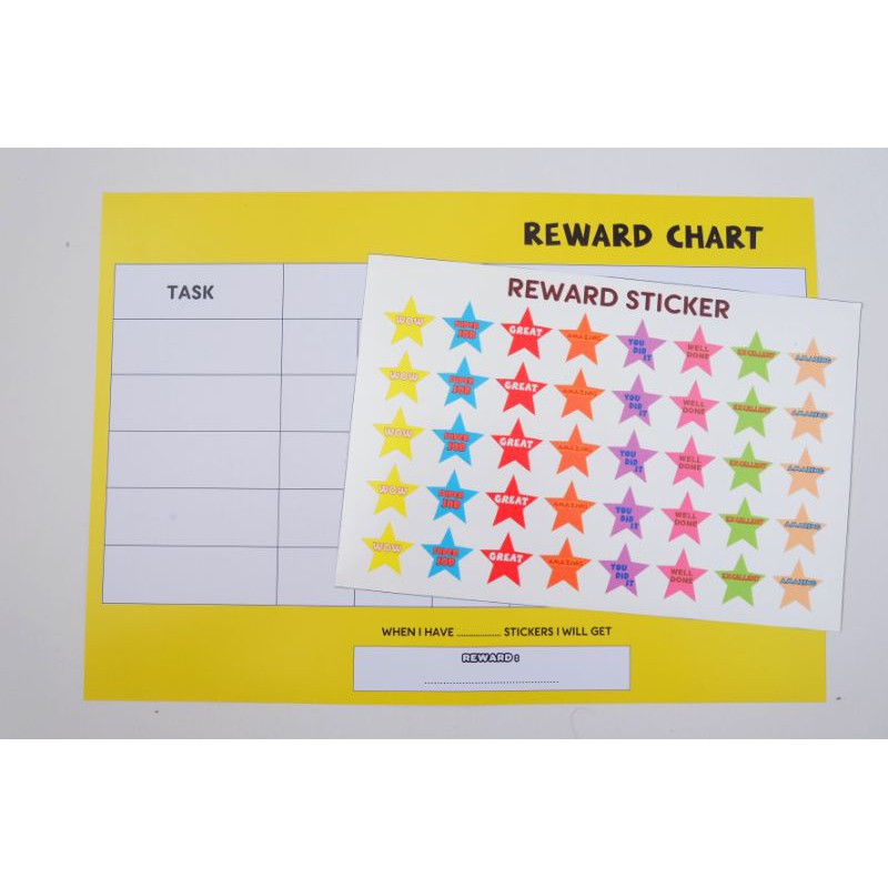 REWARD CHART / REWARD CHART CHILDREN / REWARD CHART REWARD PACKAGE STICKER
