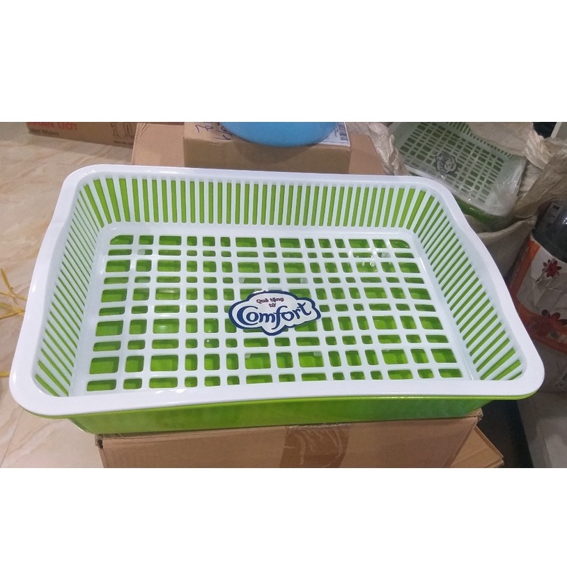 ถาดรองแก้วพลาสติก Tan Lap Thanh ขนาด 30x22x6 ซม. ถาดใส่ถ้วยสี่เหลี่ยม