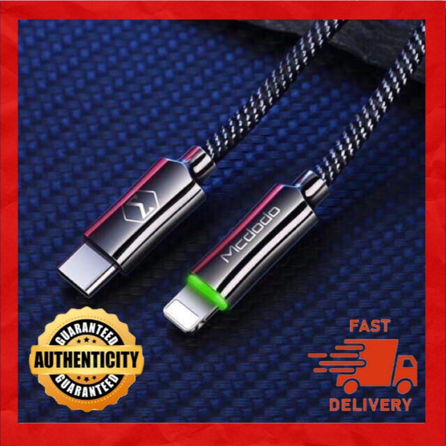 Mc-dodo CA-6150 KNIGHT SERIES AUTO DISCONNECT TYPE-C TO LIGHTNING PD VERSION 1.2 เมตร