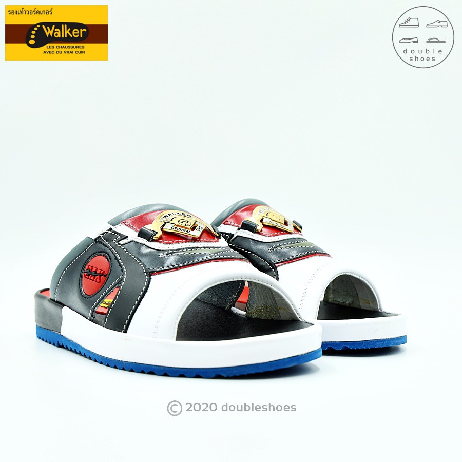 Walker รองเท้าแตะหนังแท้ (ไสตล์เทวิน) รุ่น M4209 สีดำ เบอร์ 39-45
