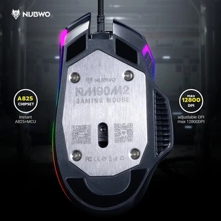 [กรุงเทพฯ ด่วน 2 ชั่วโมง] NUBWO เมาส์เกมมิ่ง ปรับ DPI ได้ 6 ระดับ สูงสุด 12800 มี 7 ปุ่ม ปรับมาโครได้ รุ่น NM90 M2
