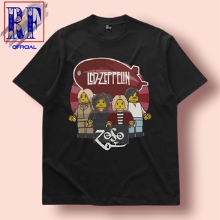 เสื้อยืดคอกลมcrew neckเสื้อยืด พิมพ์ลายเลโก้ LED ZEPPELIN สไตล์วินเทจ สําหรับผู้ชาย และผู้หญิง สีดําS-4XL