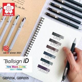 ใหม่!! ปากกาบอลไซน์ ไอดี ปากกาเจลสีโทนดำ (BALLSIGN ID) SAKURA ขนาดเส้น 0.4mm. / 0.5mm. (จำนวน 1 ด้าม)