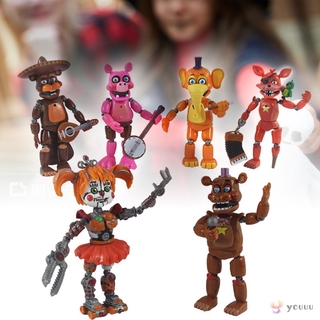 ฟิกเกอร์พีวีซี Five Nights At Freddy Pizzeria Simulator ของเล่นสําหรับเด็ก 6 ชิ้น