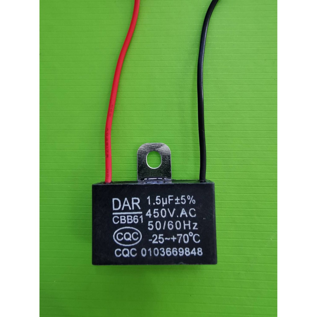 คาปาซิเตอร์ Capacitor พัดลม 1.5UF 1.8UF 2UF 2.5UF 3UF  4UF 5UF 6UF 7UF 8UF 10UF 450V CBB61 อะไหล่พัด