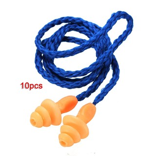 10x earplugs with cord Anti-noise ear plug protection travel