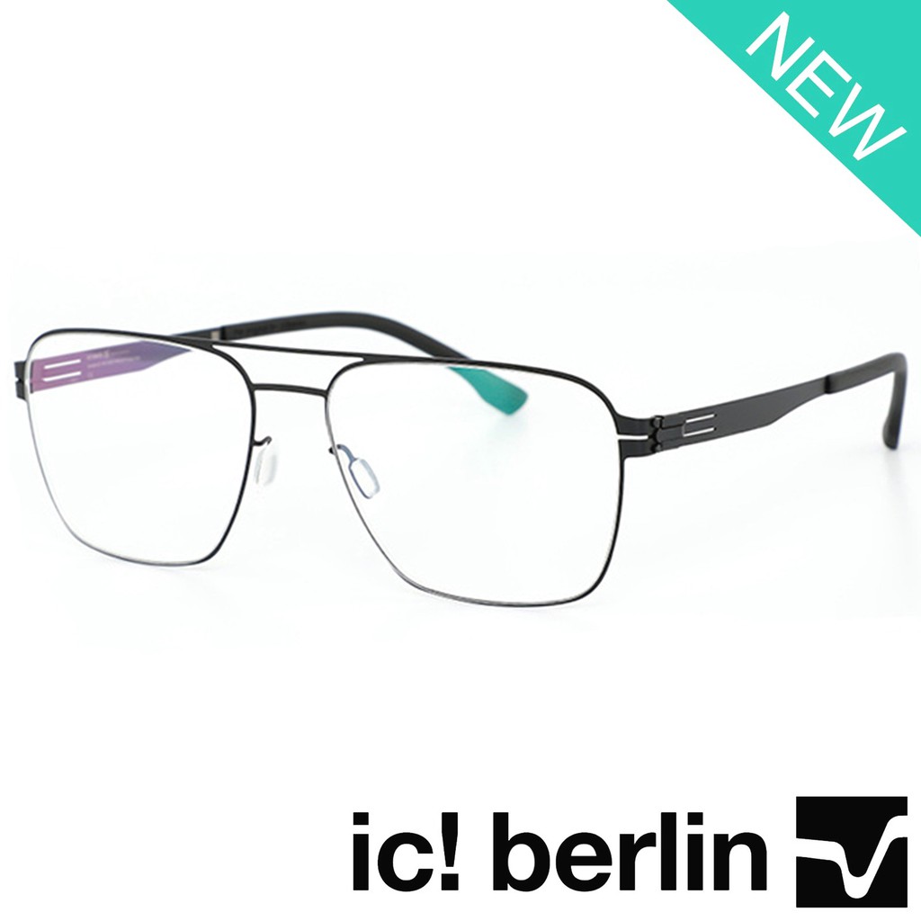 Ic Berlin แว่นตา รุ่น 037 C-1 สีดำ กรอบเต็ม ขาข้อต่อ วัสดุ สแตนเลส สตีล กรอบแว่นตา frame Eyeglass Ey