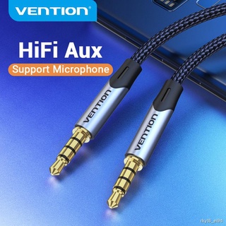 Vention(BAQ) Jack 3.5 Aux Cable Male to Male 3.5 mm  HiFi  for Car Microphone Speaker(4pole=3ขีด= รองรับMicrophone)