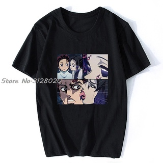 คอลูกเรือเสื้อยืด พิมพ์ลายกราฟิก Demon Slayer Kimetsu No Yaiba สไตล์พังก์ สตรีท สําหรับผู้ชายS-5XL