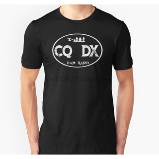 เสื้อยืดโอเวอร์ไซส์เสื้อยืดผ้าฝ้าย 100% พิมพ์ลายวิทยุ CQ DX calling for contact amateur ham สําหรับผู้ชาย LHZYS-4XL