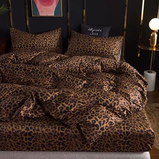 ส่งฟรี! ชุดผ้าปูที่นอน+ผ้านวมครบเซ็ต 6 ชิ้น “ลายเสือ” Leopard Beddings