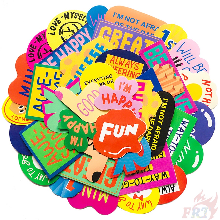 36ชิ้น/เซ็ต ❉ ตัวอักษรคําศัพท์ภาษาอังกฤษรักษาสีสันสดใส Stikers ❉ DIY Fashion Waterproof Doodle Decal