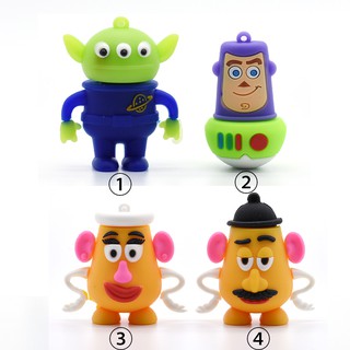 #แฟรชไดร์ฟน่ารักUSB Flash Drives toy story 32GB Aliens Woody Head pen drive usb2.0 memory stick u disk