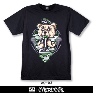 Overdose T-shirt เสื้อยืดคอกลม สีดำ รหัส AQ-03(โอเวอโดส)