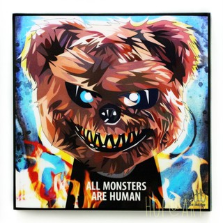 Bear Monster หมี มอนสเตอร์ All monsters are human รูปภาพ​ติด​ผนัง​ pop art การ์ตูน แต่งบ้าน ของขวัญ กรอบรูป รูปภาพ