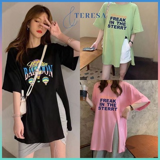 พร้อมส่ง เสื้อยืดคอกลมทรงหลวม เสื้อยืดเเฟชั่นคอกลม  ลายสกรีนคมชัด ทรงโอเวอร์ไซส์ ผ้านิ่ม