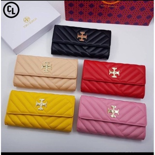 กระเป๋าสตางค์toryburch ใบยาว เกรดพรีเมี่ยม กระเป๋าสตางค์แบบพับ พร้อมกล่องแบรนด์