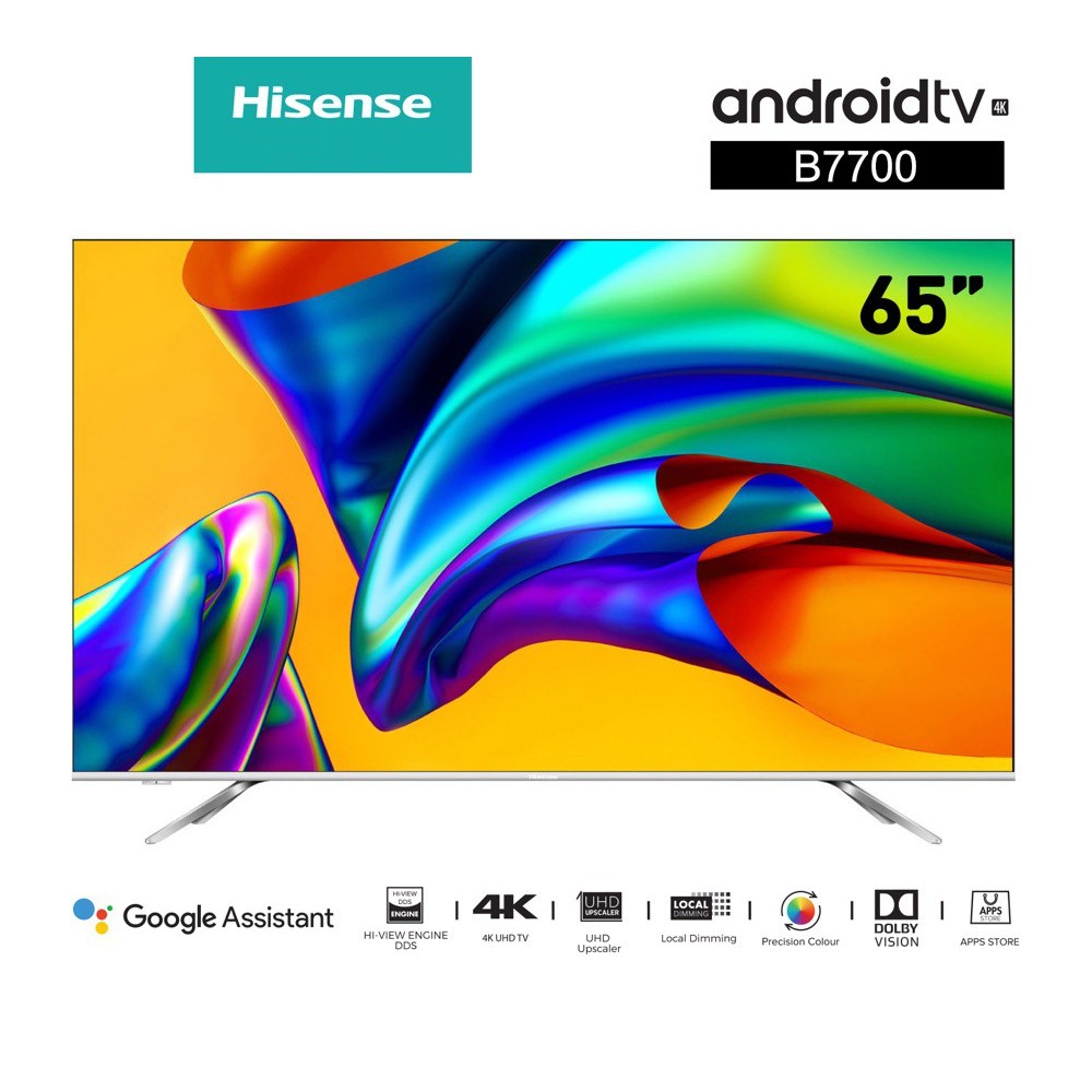 HISENSE 65 นิ้ว 65B7700UW UHD 4K ANDROID TV 9.0 จอบางมาก สินค้า Clearance (แถมฟรีขาแขวนทีวี)