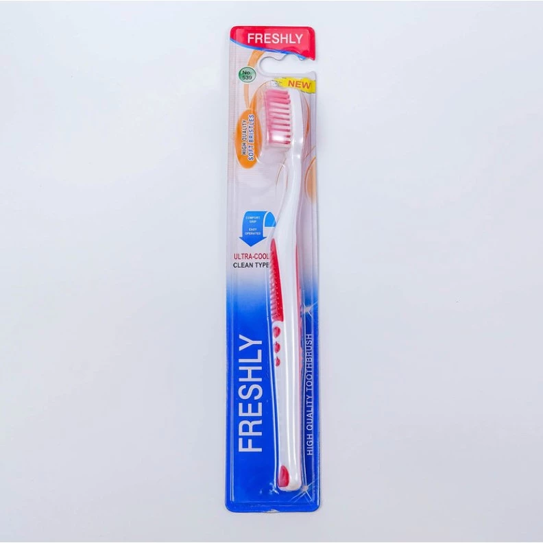 [แพ็ค 12 ด้าม] แปรงสีฟัน Freshly ขนนุ่ม คละแบบ