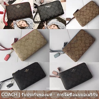 us นำเข้า⭐️ COACH 87591 กระเป๋าสตางค์ซิปคู่แฟชั่นลำลองสำหรับผู้หญิง / กระเป๋าสตางค์ / กระเป๋าถือ F87591