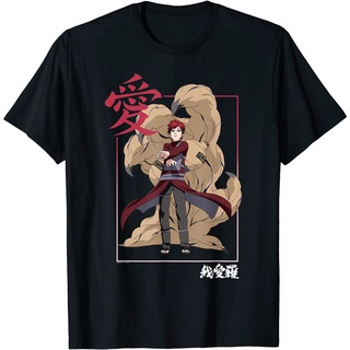 ROUND คอลูกเรือเสื้อยืด พิมพ์ลาย Naruto Shippuden Gaara Kanji สําหรับผู้ใหญ่-4XL